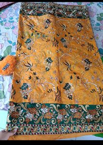 Elegant Yellow Embroidered Saree