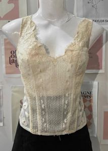 Sequined Beige Corset Top