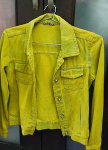 Neon Green Denim Jacket - Medium Size