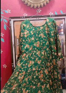 Elegant Green Floral Ethical Dress