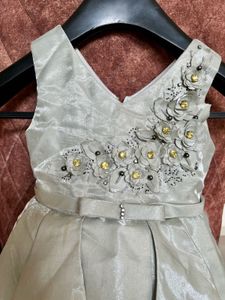 Sale !! Cute Silver Flower Girl Dress