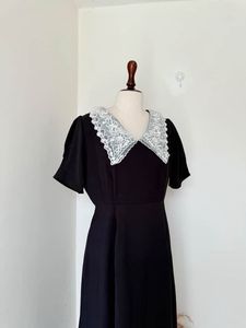 Korean Style Black Midi Dress