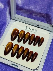 Dual Shade Press-On Nails - Golden Brown