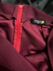 Burgundy Wide Leg Trousers