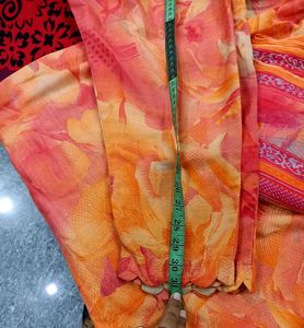 Floral Kurta Set Orange shade
