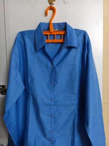 Blue Formal Pure Linen Shirt - Unisex