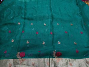 Dark Green Printed Saree