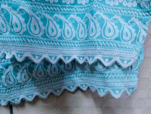 Aqua Embroidered Short Kurti