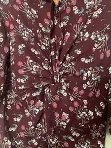 Floral Print Twist-Front Dress
