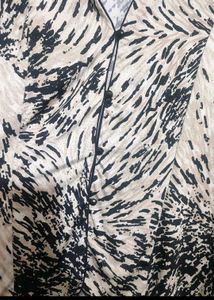 Cream Winter Top Black Print For 40 Bust