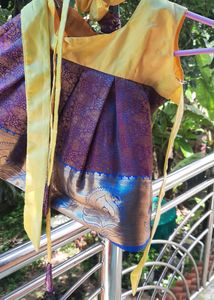 Baby Pattu Dress And Head Bow For Onam