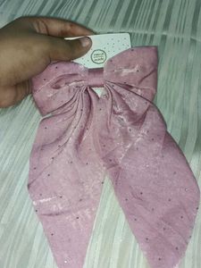 Dusty Rose Rhinestone Hair Bow