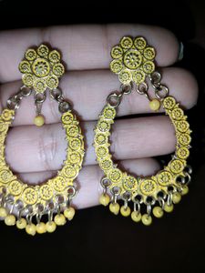 Yellow Earrings For Festival