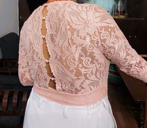 Pink Lace Bodysuit Top
