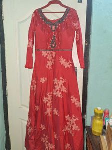 Elegant Red Floral Dress