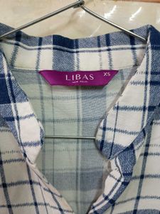 Libas Blue &amp; White Checkered Dress