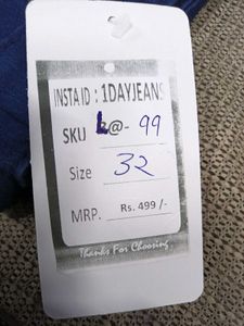 🤑L@99 Size-32 Stylish Blue Denim Jeans