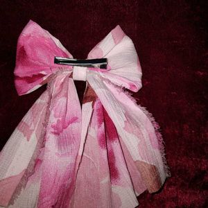 Pink Floral Hair Bow