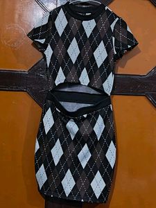 Argyle Cutout Mini Dress