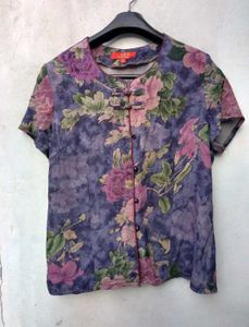 New With Tag Korean Floral Cute Half Shirt