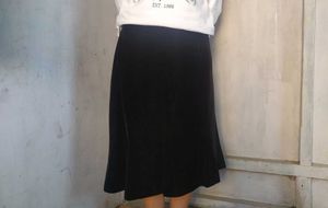 Elegant Black Velvet Skirt