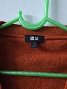 Uniqlo Orange Cardigan fits M/L