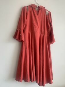 Skater Dress With Cold Shoulder