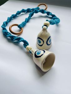 Evil Eye macrame  Hanging Bells