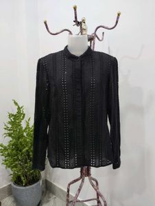 Elegant Black Sheer Top