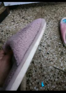 Pink Warm Slippers In 5:5 -6 Size For Women