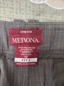 Gray Striped Wide Leg Pants