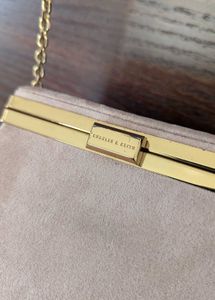 Suede Dusty Pink Charles And Keith Bag - Authentic