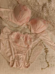 Korean Coquette Pink Bra And Underwear Set