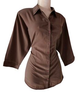 Brown Button-Down Shirt Fro For Women