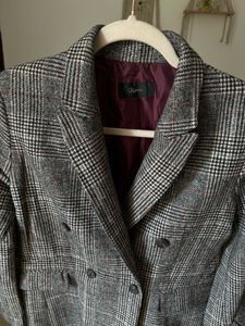 ROEM CHECKERED DOUBLE-BREASTED BLAZER