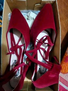 Red Ankle Strap Heels
