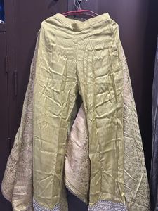 lime green suit set with banarsi dupatta