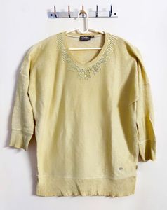 Gia Curves Shimmer Knit Top | Size S