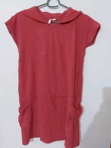 Maroon Coloured Hoody Dress.