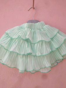 Girls White Turquoise Blue Dress