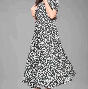 Elegant Black Floral Maxi Dress