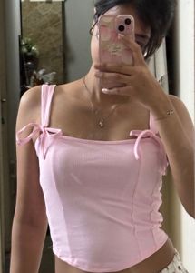 Pink Tie Strap Top
