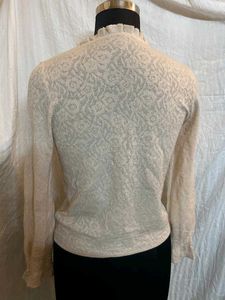 Korean Ruffle Trim Cardigan