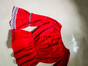 Red Off-the-Shoulder Top
