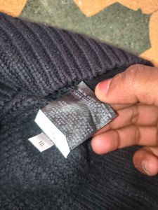 Navy Blue Cable Knit Sweater