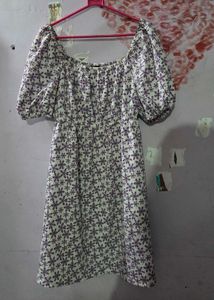 Floral Puff Sleeve Mini Dress