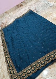 Elegant Teal Saree with Blouse