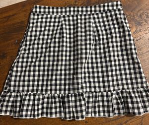 Gingham Ruffle Mini Skirt