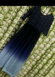 Elegant Blue Ombre Maxi Dress