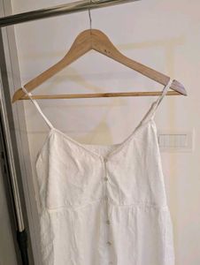 White Button-Front Mini Dress
